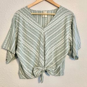 Floral tie front top